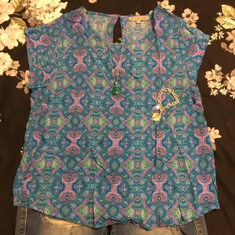 Women's Colorful Medallion Print Shirt